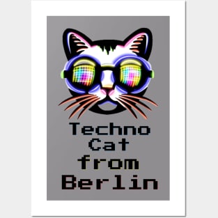 Techno Cat from Berlin - Catsondrugs.com Techno Party Ibiza Rave Dance Underground Festival Spring Break  Berlin Good Vibes Trance Dance technofashion technomusic housemusic Posters and Art